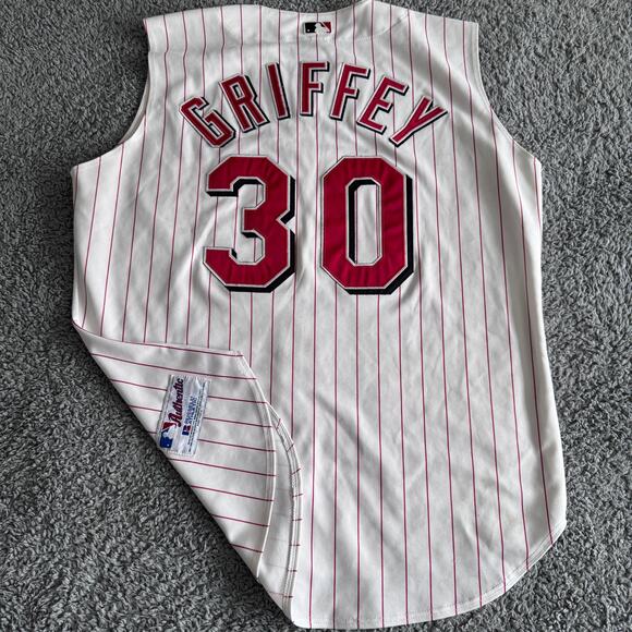 Vintage 2000 Authentic Russell Ken Griffey Jr MLB Cincinnati Reds Jersey Mens 48 - Picture 1 of 12